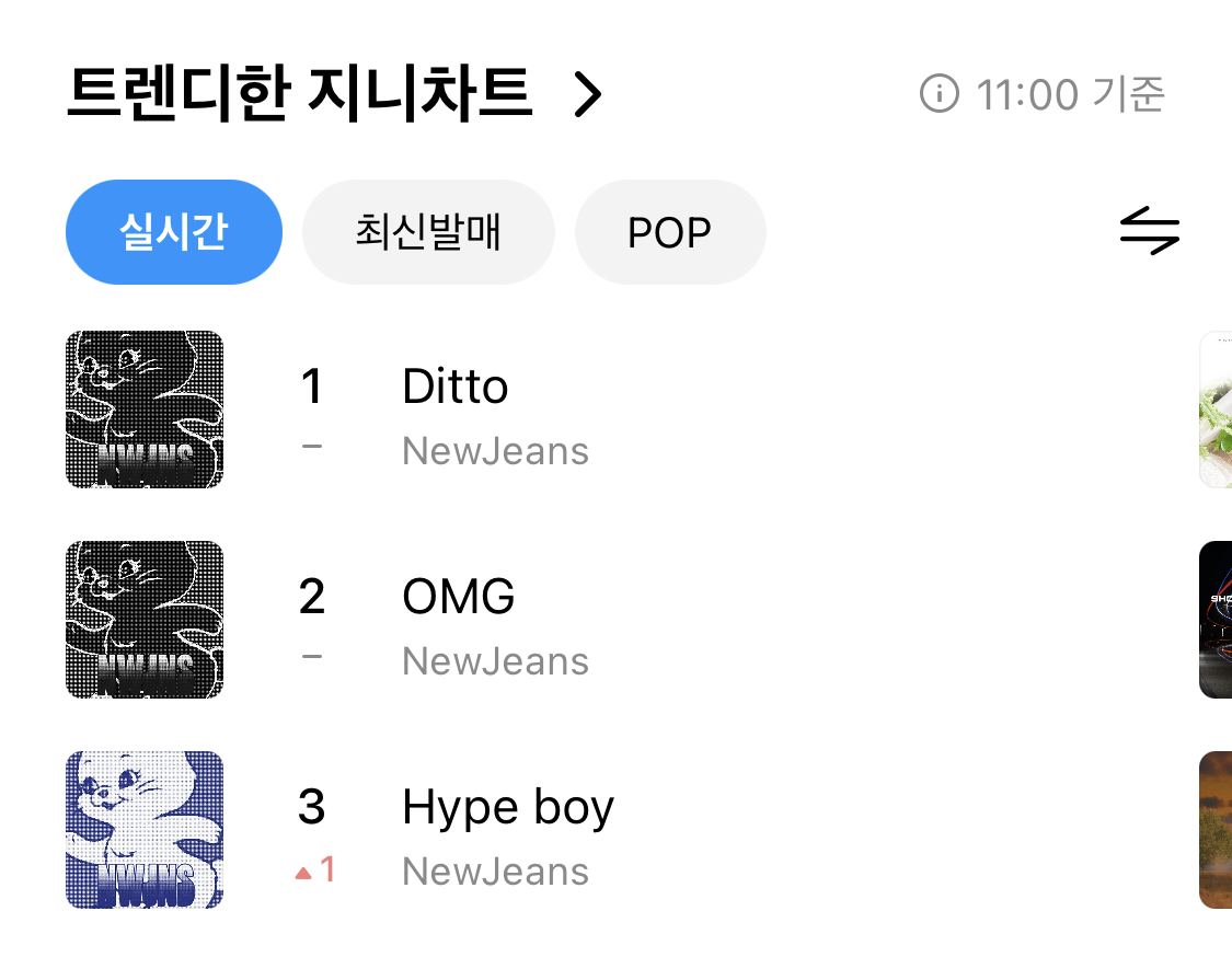 [잡담] 헐 뉴진스 지니 1,2,3위야 | 인스티즈