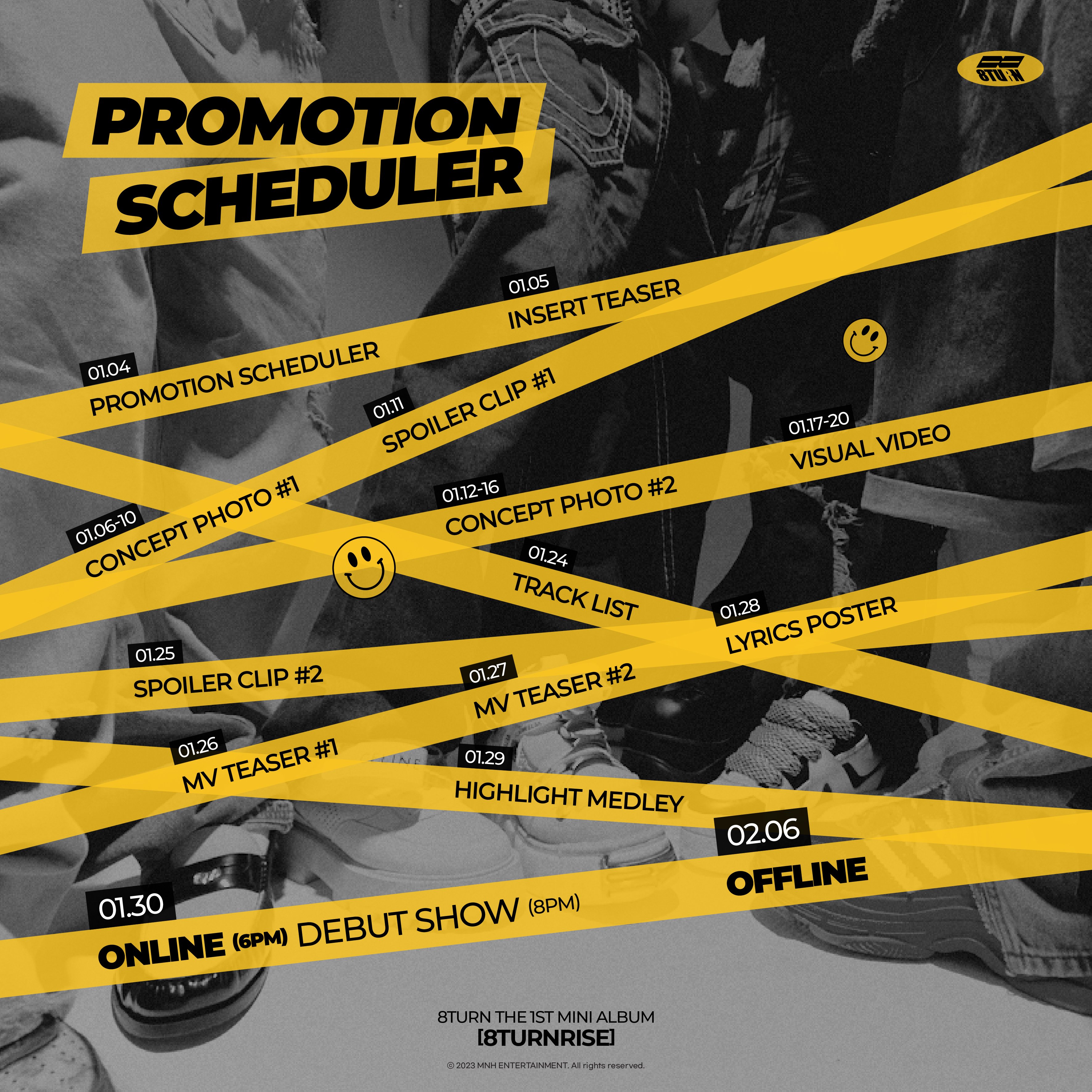 [정보/소식] 8TURN (에잇턴) The 1st Mini Album [8TURNRISE] PROMOTION SCHEDULER | 인스티즈