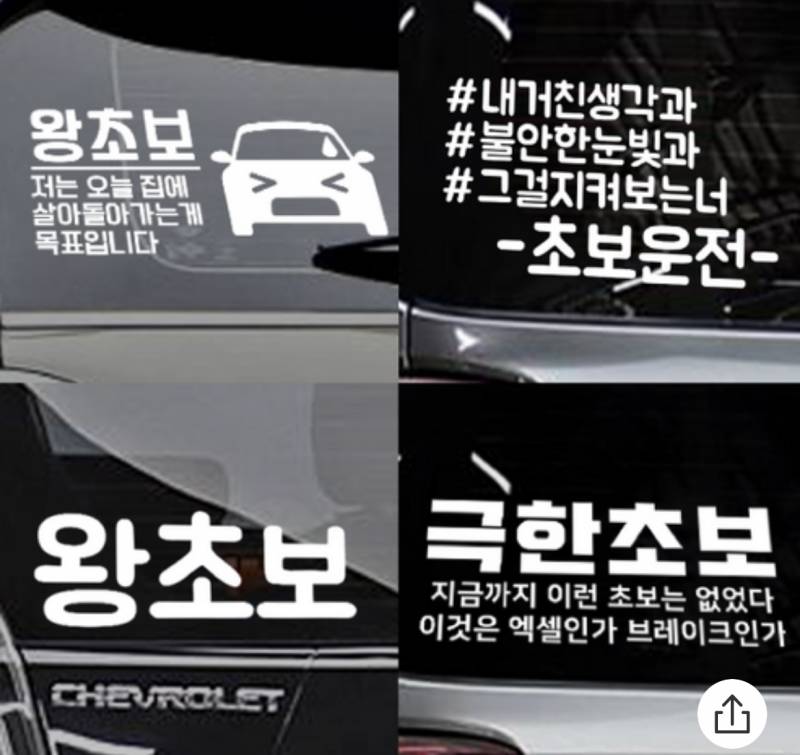 운전하는 익들아 초보운전차가 이런 스티커 붙이면 어떨것같아??? | 인스티즈
