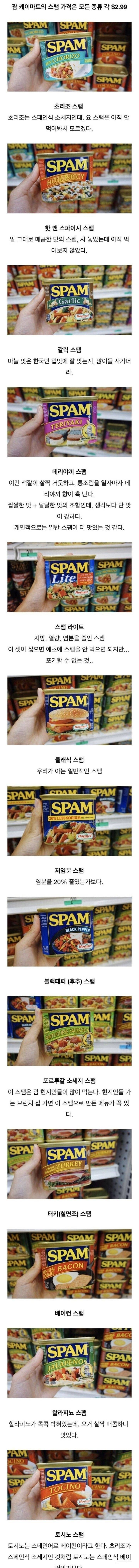 괌의 다양한 스팸들.jpg | 인스티즈