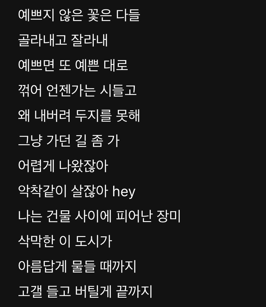 [잡담] 영케ㅇ ㅣ 건물 사이에 피어난 장미 가사 진짜 어떻게 이렇게 씀ㅠㅠㅠㅠ | 인스티즈