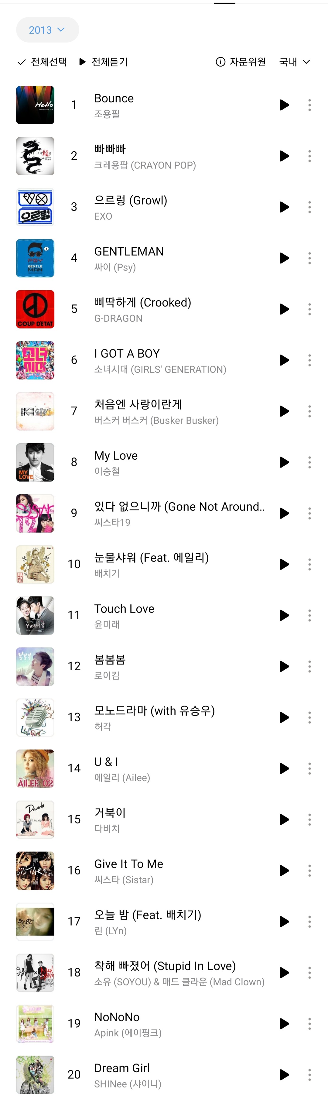 [잡담] 10년전 노래 목록 봐봐 대박이야... | 인스티즈