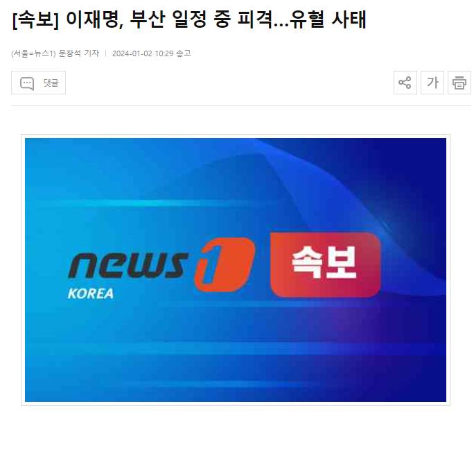 [속보] 이재명, 부산 일정 중 피격…유혈 사태 (사진주의) | 인스티즈