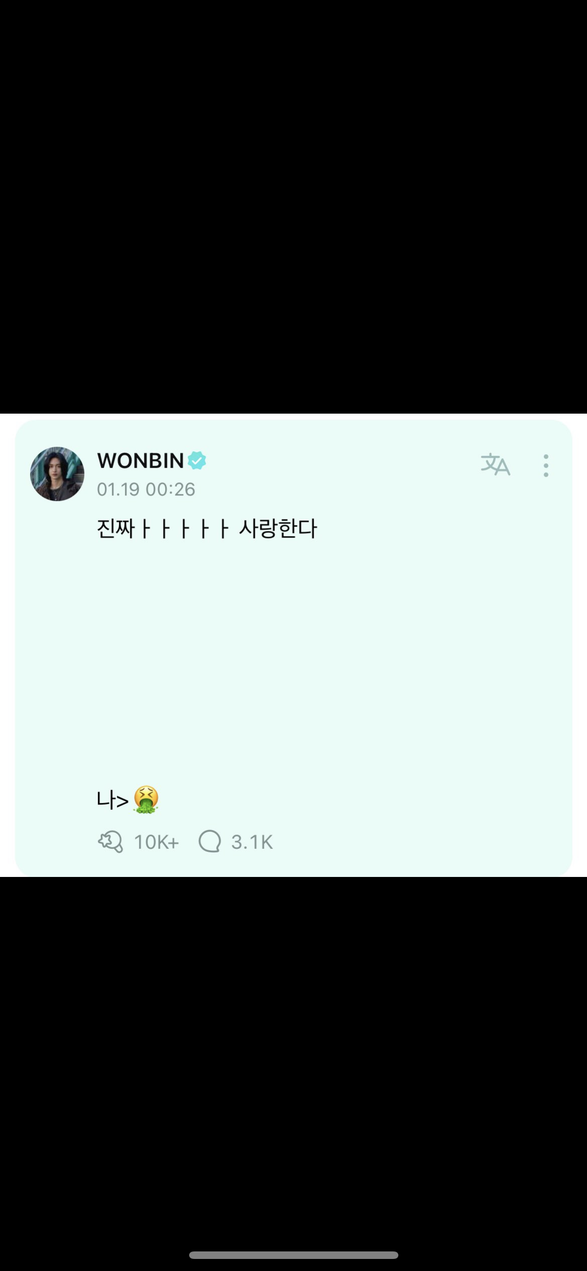 [잡담] 원빈 이 댓글 어떤뜻이야? | 인스티즈
