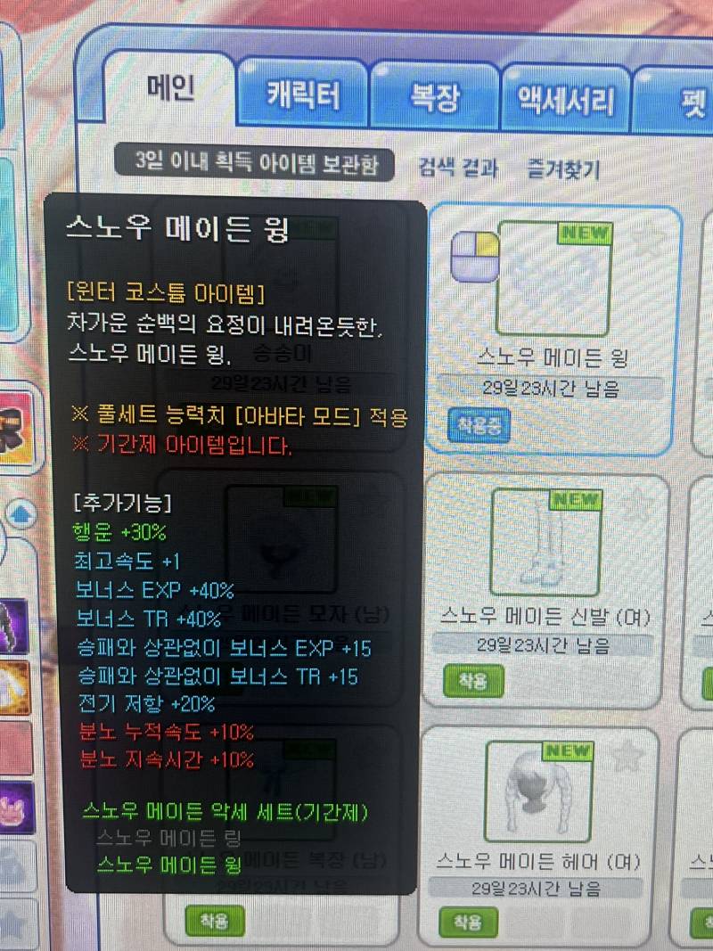 [잡담] 스노우 메이든 이쁜데 왜 기간제임ㅠㅠ | 인스티즈