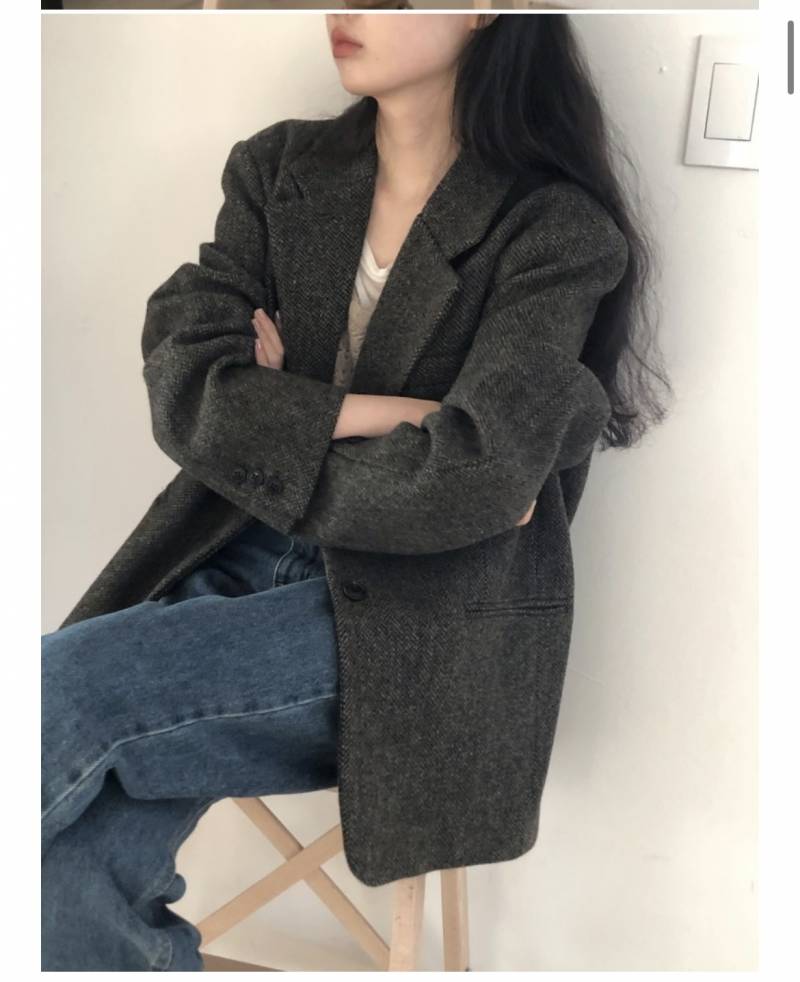 아카이브제이투유 노튼헤링본울자켓 챠콜 | 인스티즈