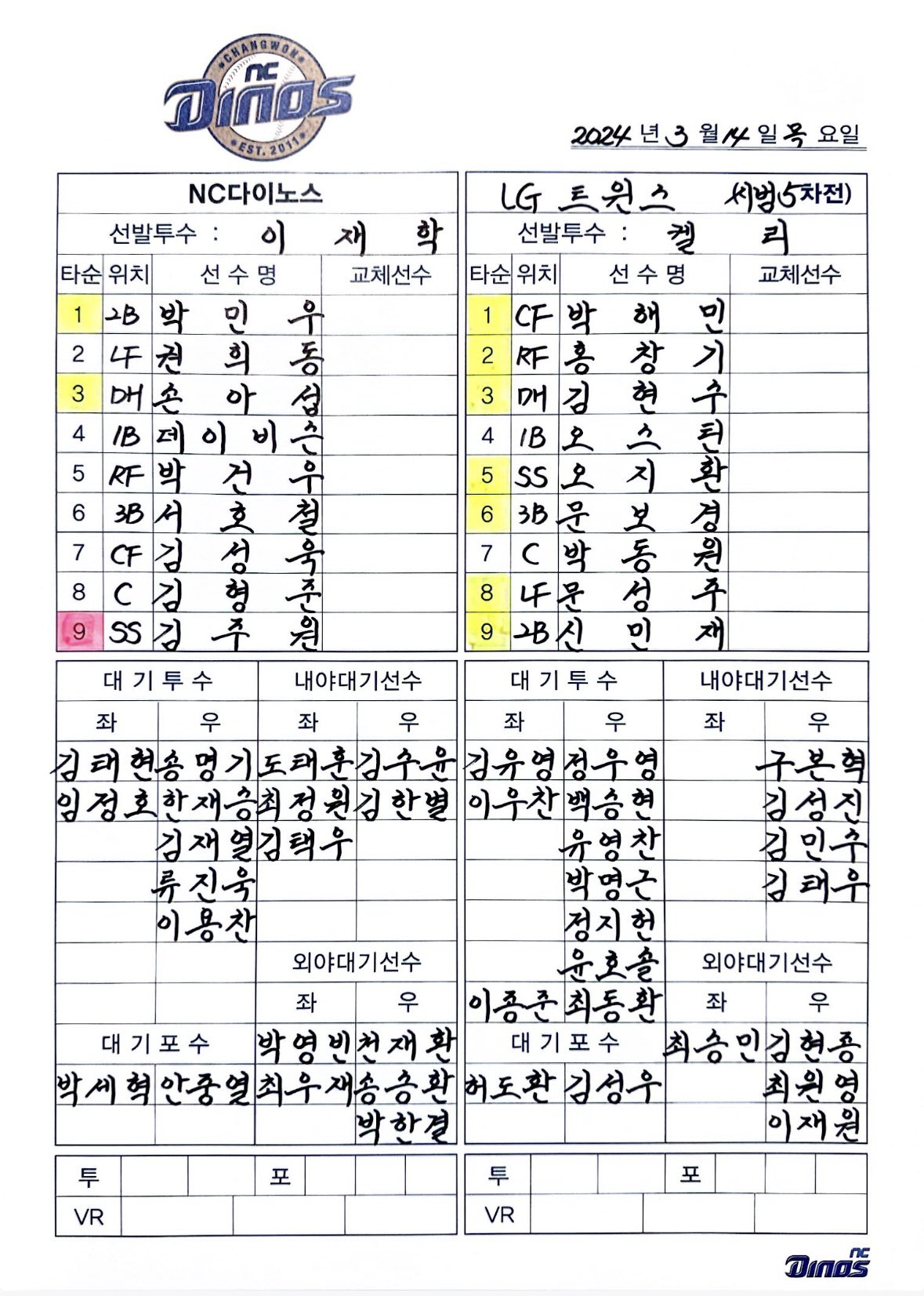 [잡담] 🦖0314 시범경기 달글🦕 | 인스티즈