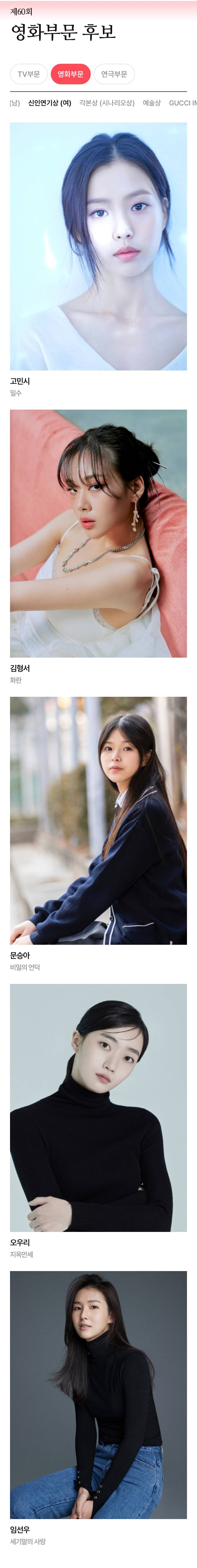 현재 후보공개만으로 난리 난 백상예술대상.JPG (초스압) | 인스티즈