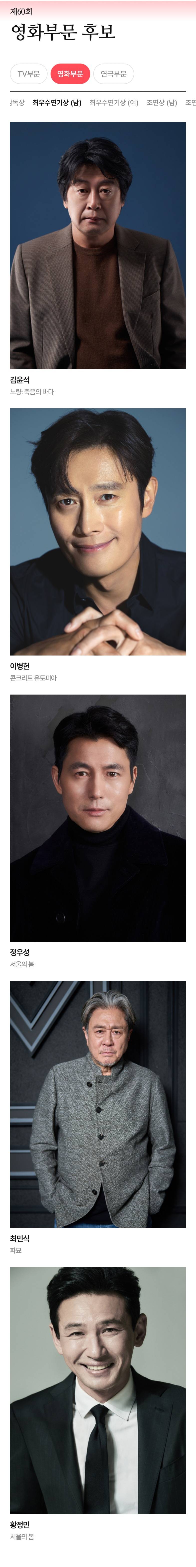 현재 후보공개만으로 난리 난 백상예술대상.JPG (초스압) | 인스티즈