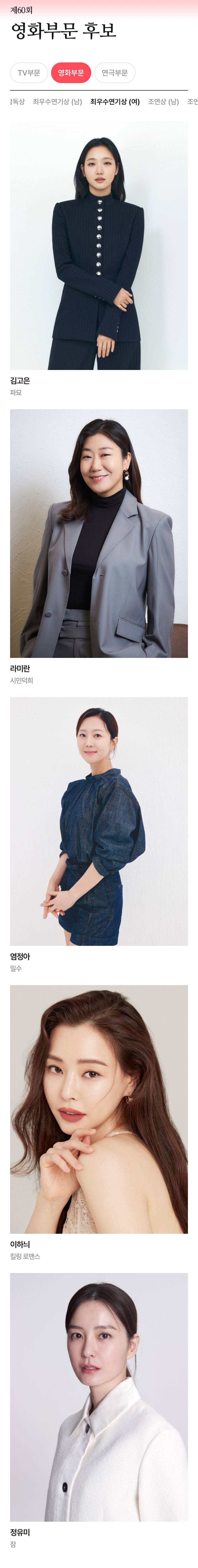 현재 후보공개만으로 난리 난 백상예술대상.JPG (초스압) | 인스티즈