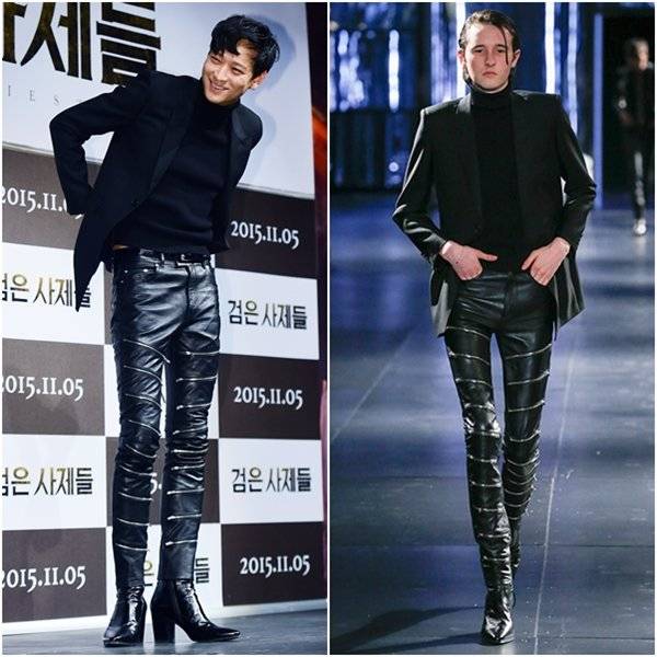 강동원 크롭티+가죽스키니+하이힐.jpg | 인스티즈