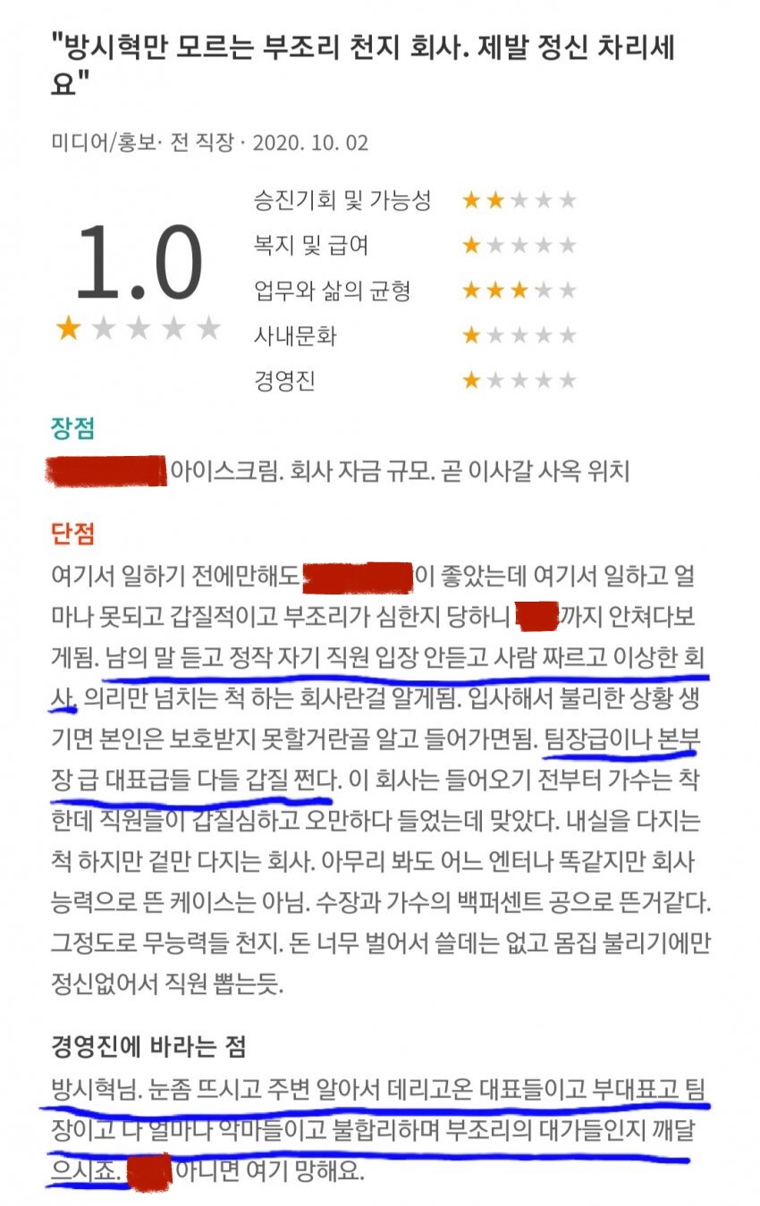 [정리글] 하이브사태가 단박에 이해가는 실무진들 하이브 리뷰 | 인스티즈