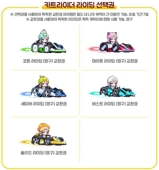 [잡담] 얘들아 카트 라이딩 뭐 선택했어?? | 인스티즈