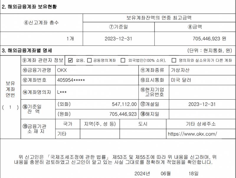 [잡담] 해외금융계좌 신고 | 인스티즈