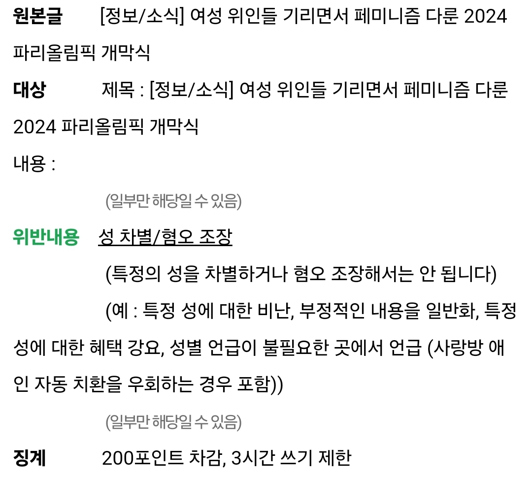[잡담] 파리올림픽 페미니즘 글이 왜 성차별 조장이야? | 인스티즈