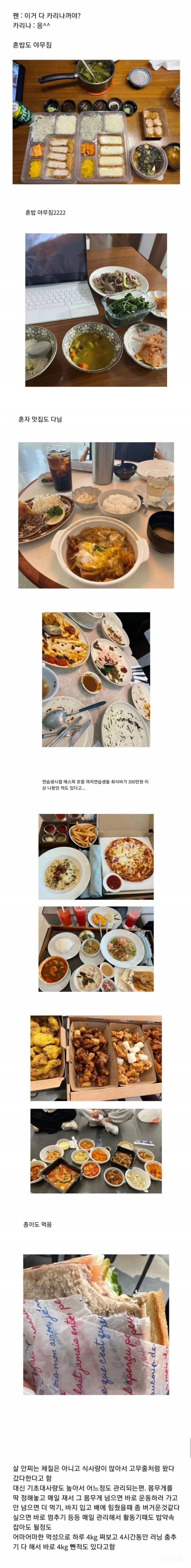 카리나 식사량 | 인스티즈