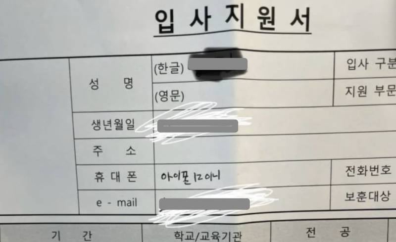 [잡담] 이력서에 '휴대폰 : 아이폰 12 미니' 이거 진짜 어떻게 생각함 | 인스티즈