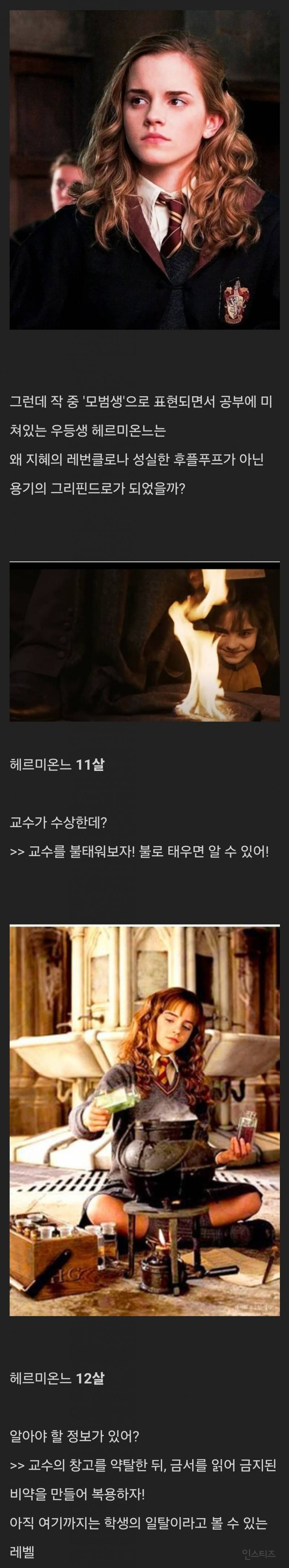 해리포터 좋아하면 납득되는 헤리미온느가 그리핀도르 인 이유 | 인스티즈
