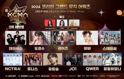 [정보/소식] 데이식스·도경수·라이즈·비비·스테이씨·NCT위시·유니스·유회승·JO1·피원하모니·QWER…KGMA 2차 라인업도 별들의 무대 | 인스티즈