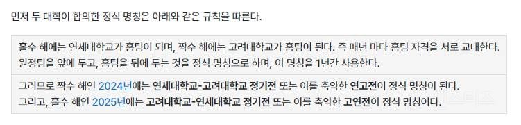 합의해도 싸움이 안 끝나는 연고전 VS 고연전 | 인스티즈