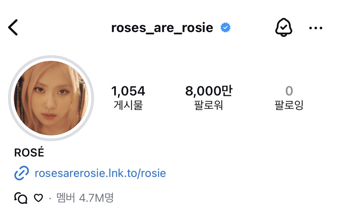 [정보/소식] 로제 인스타그램 팔로우 8000만명 달성 한국인 중 두번째 | 인스티즈