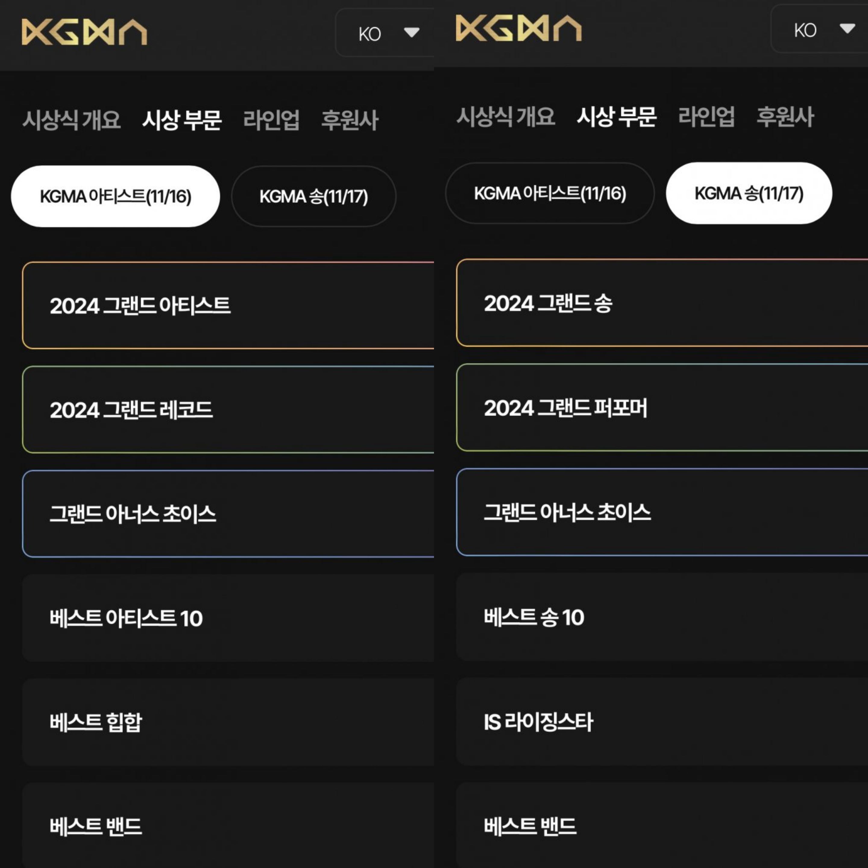 [정보/소식] KGMA 대상 6팀 | 인스티즈