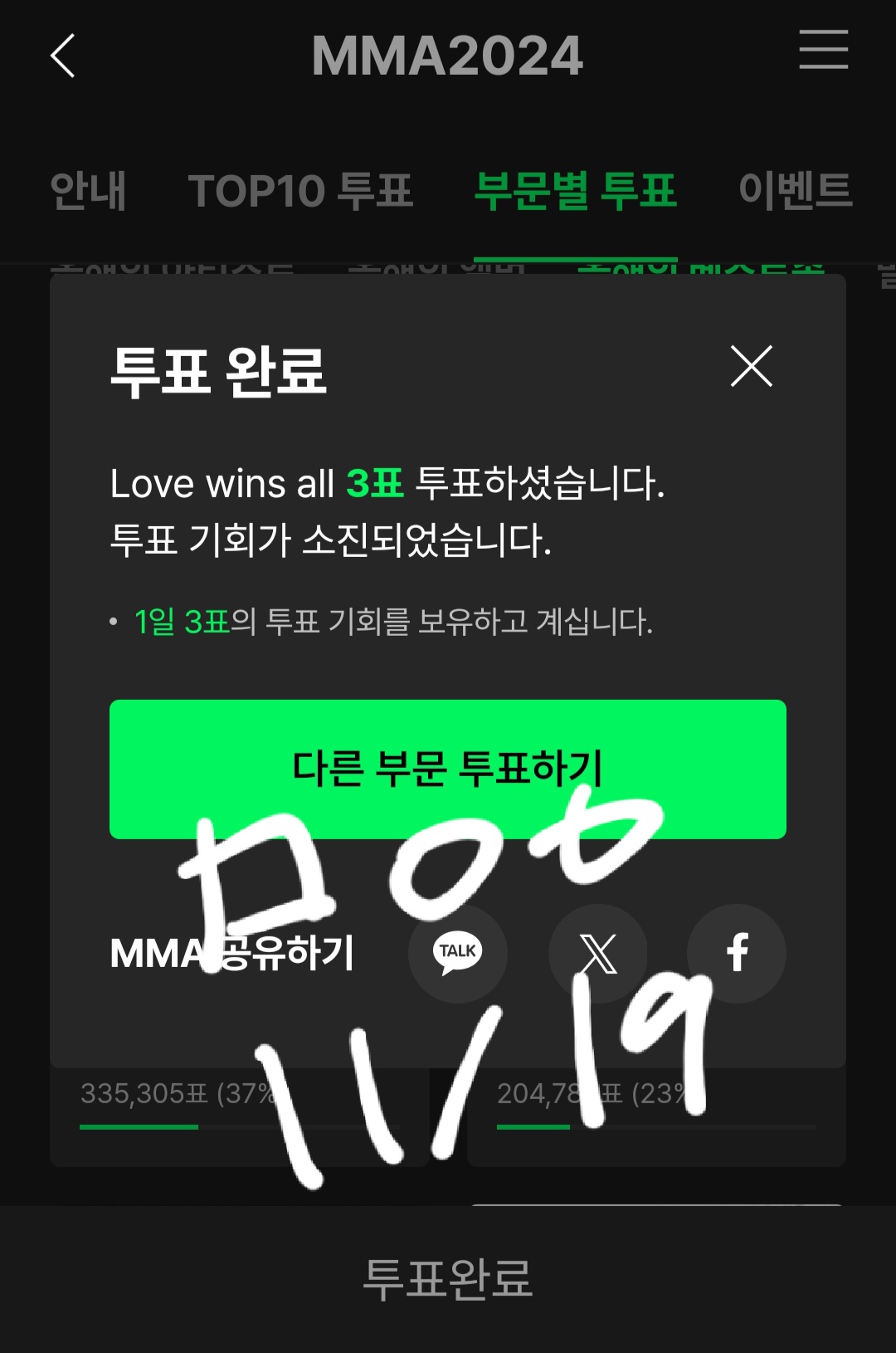 [잡담] 라이즈, 뉴진스, 정국, 아이유 투표 완료했어용🖤 | 인스티즈