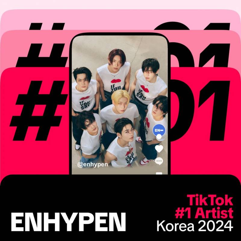 엔하이픈 틱톡 연말 결산 '톱 아티스트' 한국 1위·글로벌 2위 #YearOnTikTok | 인스티즈