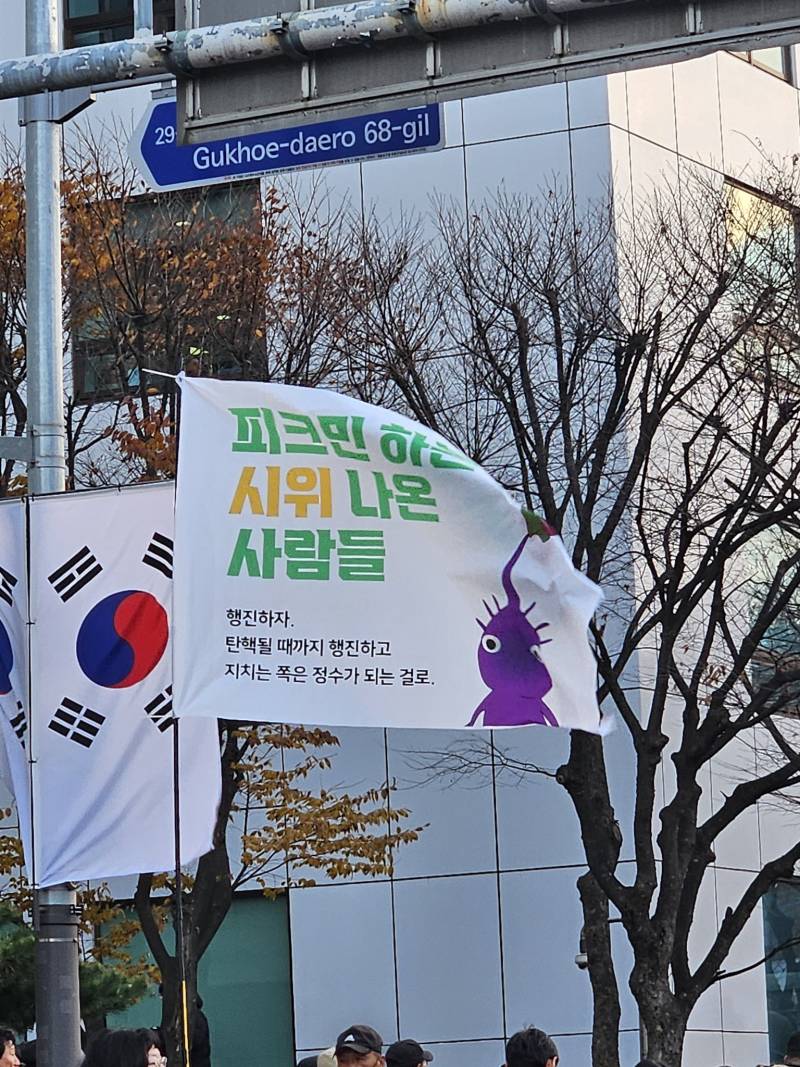[잡담] 나라가 뒤집어져서 개빡쳐서 뛰쳐나온 와중에 깃발들 진짜 웃기네 | 인스티즈