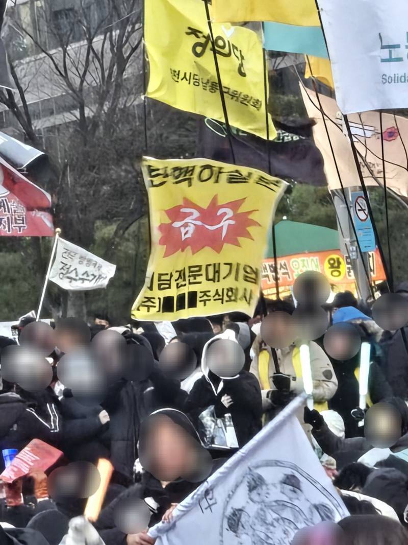 [잡담] 나라가 뒤집어져서 개빡쳐서 뛰쳐나온 와중에 깃발들 진짜 웃기네 | 인스티즈