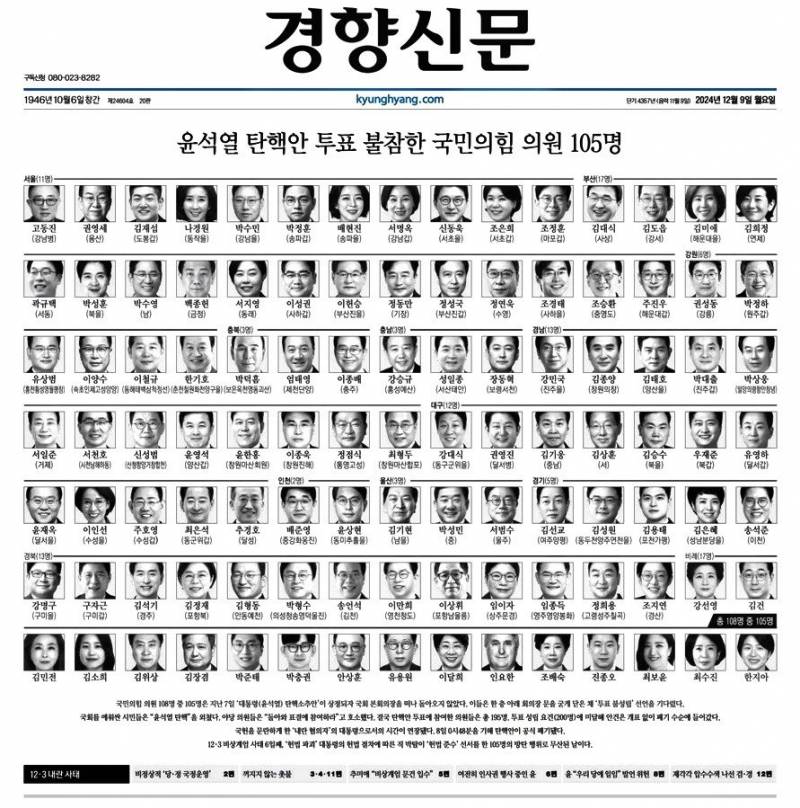 현재 반응터진 내일자 경향신문 1면.JPG | 인스티즈