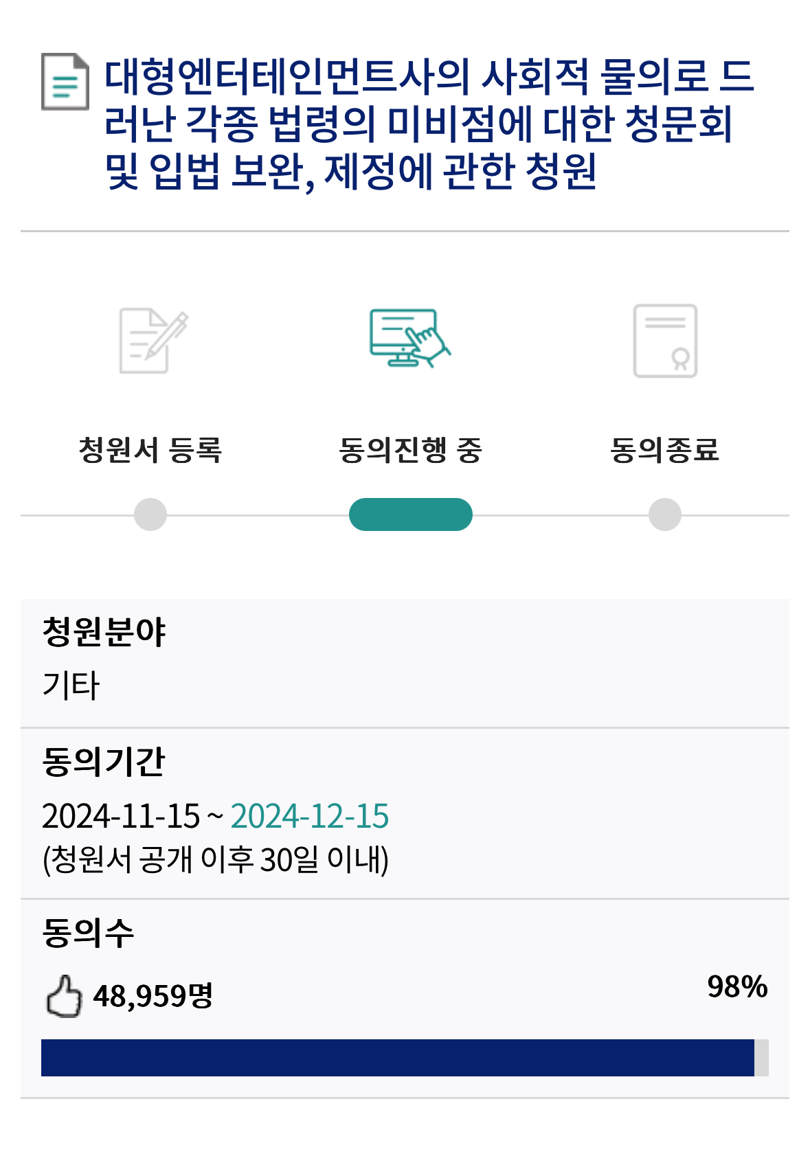 [정보/소식] 하이브, 단독 청문회 코앞…3일 앞두고 국민동의청원 4만 천명 돌파 | 인스티즈