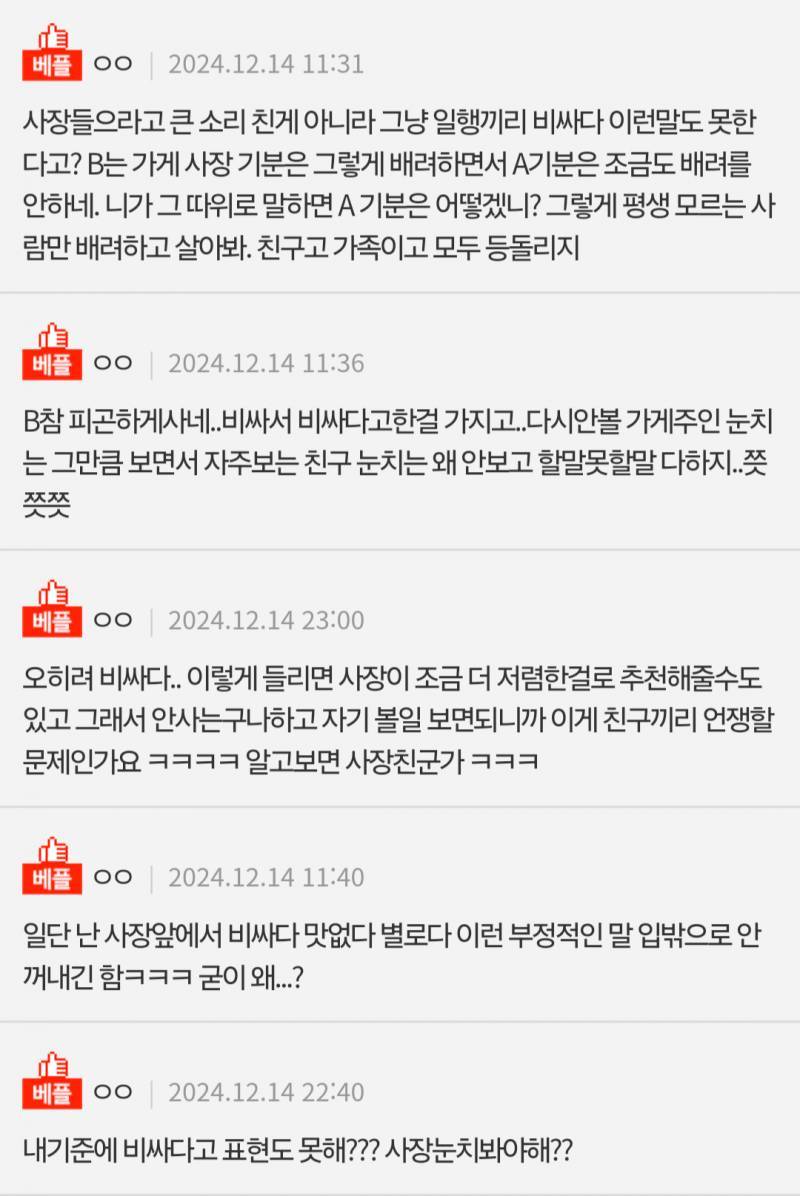 [잡담] 옷 가게 가서 사장 앞에서 옷 비싸다고 하는거 무례한지 아닌지 논란이래 | 인스티즈