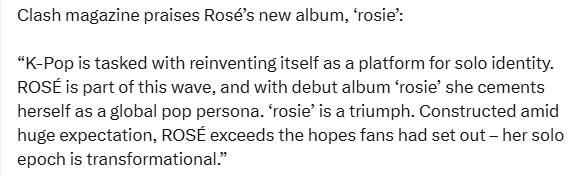 해외 음악 외신들이 평가한 로제 정규앨범 1집 'rosie' | 인스티즈