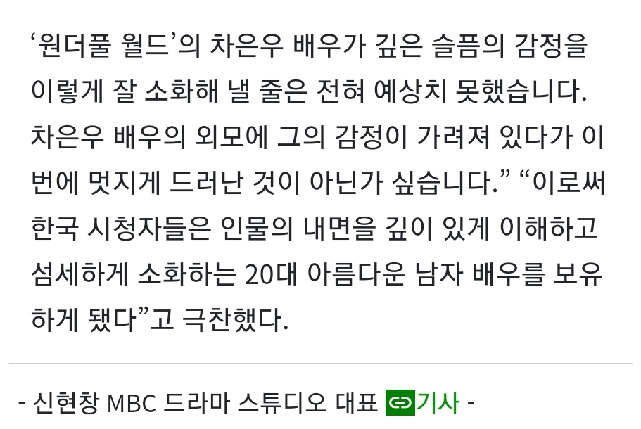 [잡담] 차은우가 업계 전문가들한테 처음으로 연기 칭찬 받은 드라마 | 인스티즈