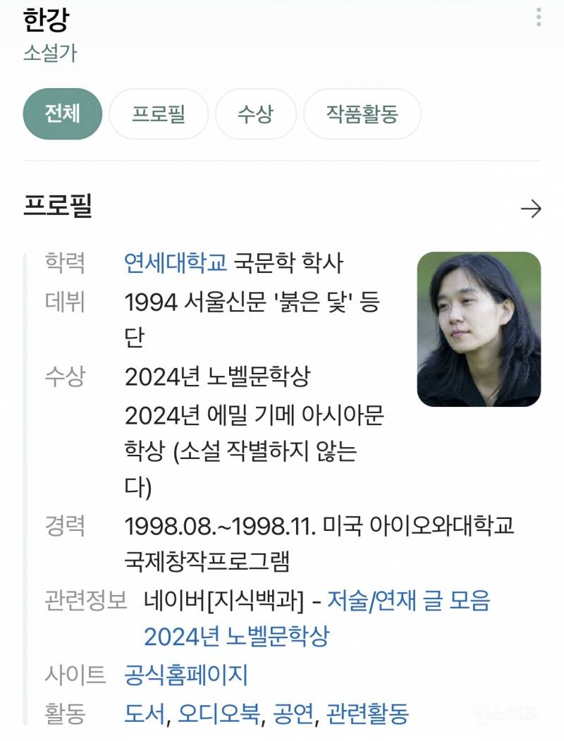 노벨 문학상 수상자 "한강" 상금과 세금은 얼마일까? | 인스티즈