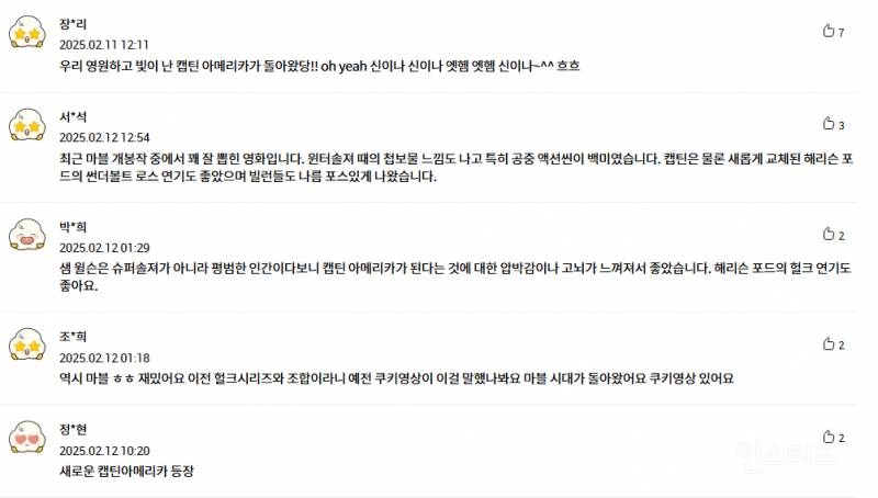 영화 <캡틴 아메리카: 브레이브 뉴 월드> 예매율, CGV 골든 에그 지수 | 인스티즈