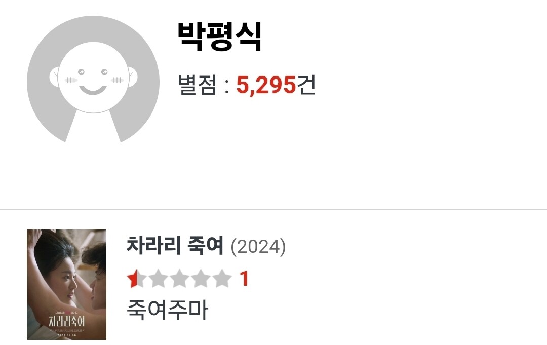 [마플] 박평식 평론가 1점 영화 추가 | 인스티즈