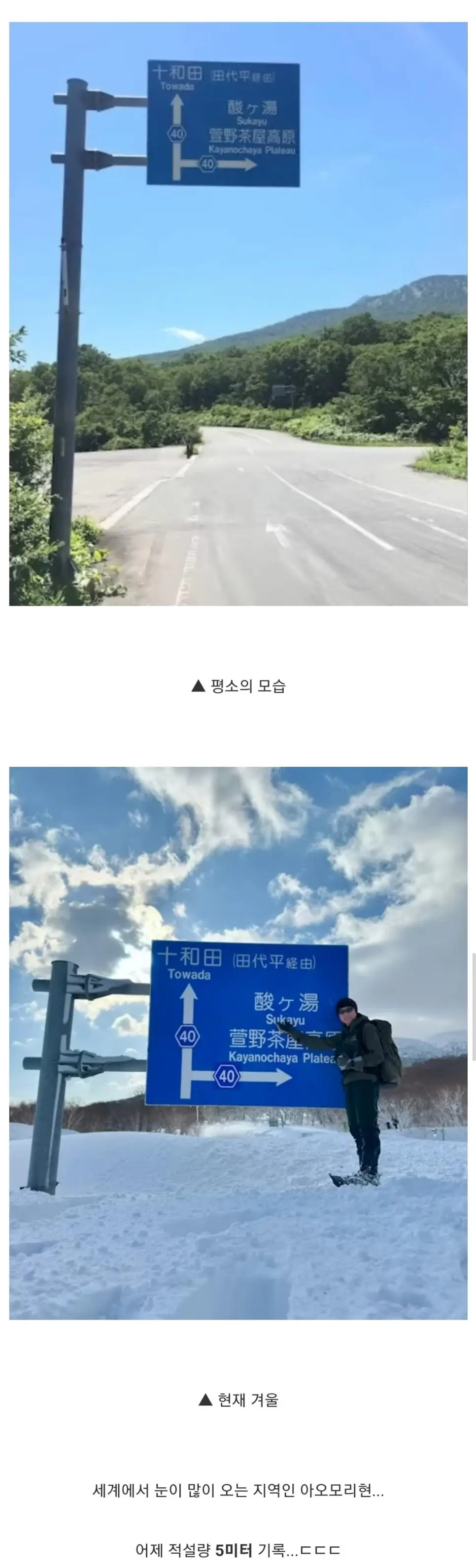 어제 눈이 5m 온 일본의 어느 지역.. 체감 직찍.jpg | 인스티즈