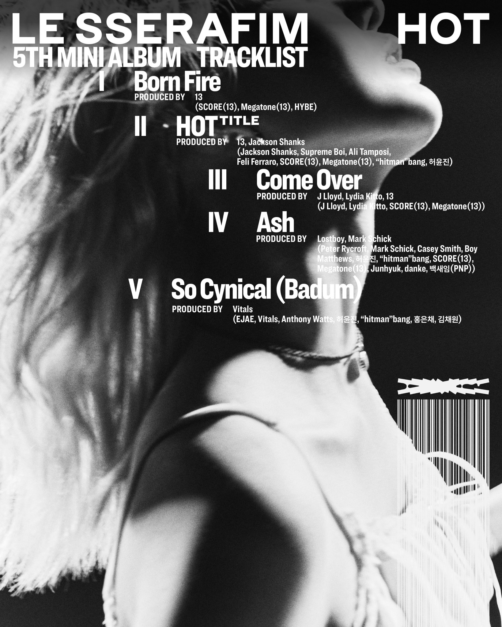 [정보/소식] 르세라핌 5th Mini Album 'HOT'TRACKLIST | 인스티즈
