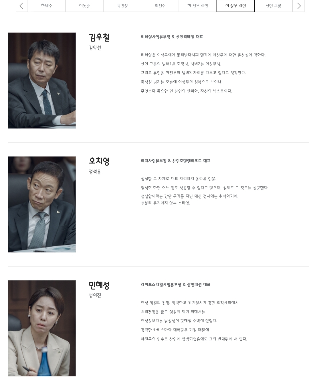 [정보/소식] 협상의기술 공홈 인물관계도&인물소개 | 인스티즈