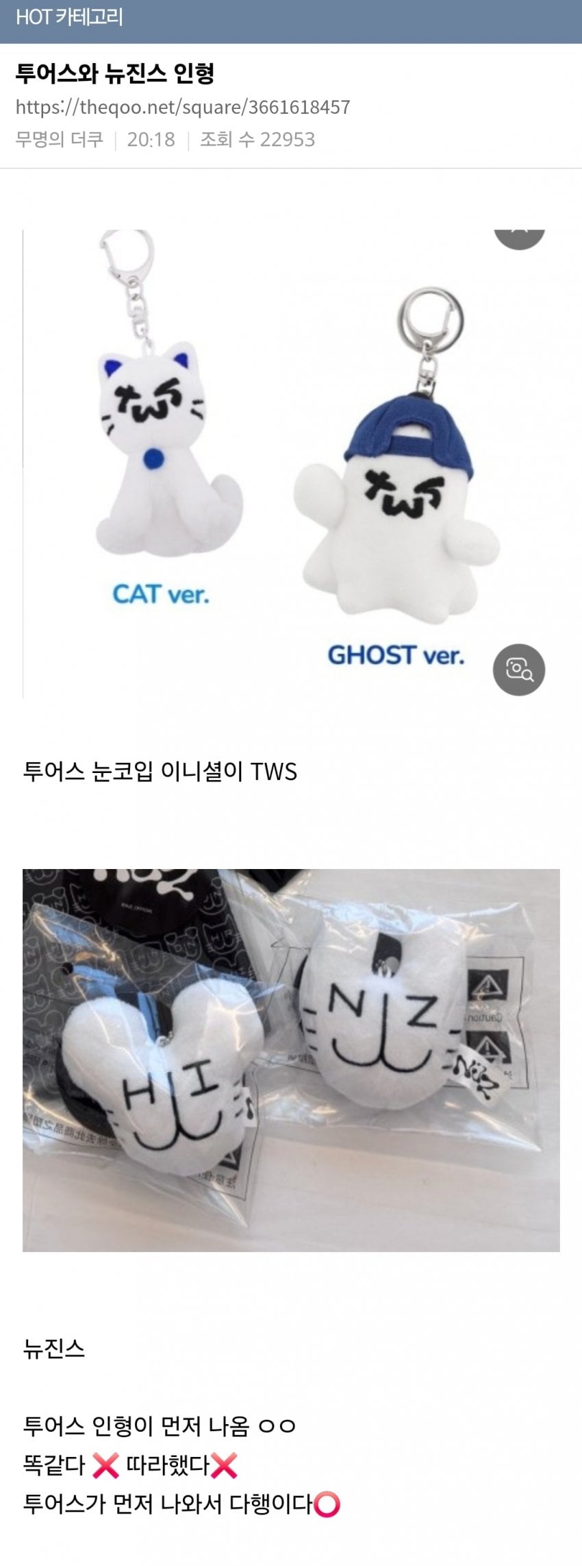 [마플] 투어스와 뉴진스 인형 표절 논란 | 인스티즈