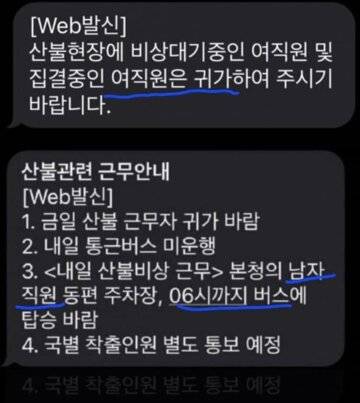 [잡담] 산불작업에 남자만 씀?? | 인스티즈