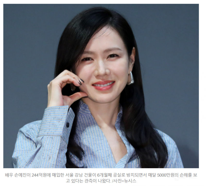"손예진, 연 이자만 6억 손해"…244억 강남 건물 텅 비었다, 어쩌다 | 인스티즈