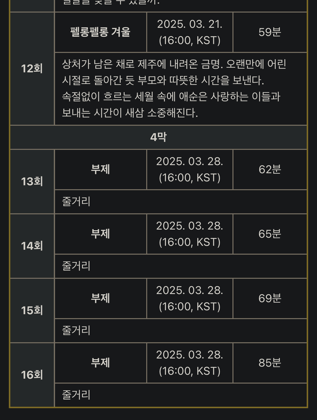 [잡담] 폭싹 4막 러닝타임은 공개됐어?? | 인스티즈