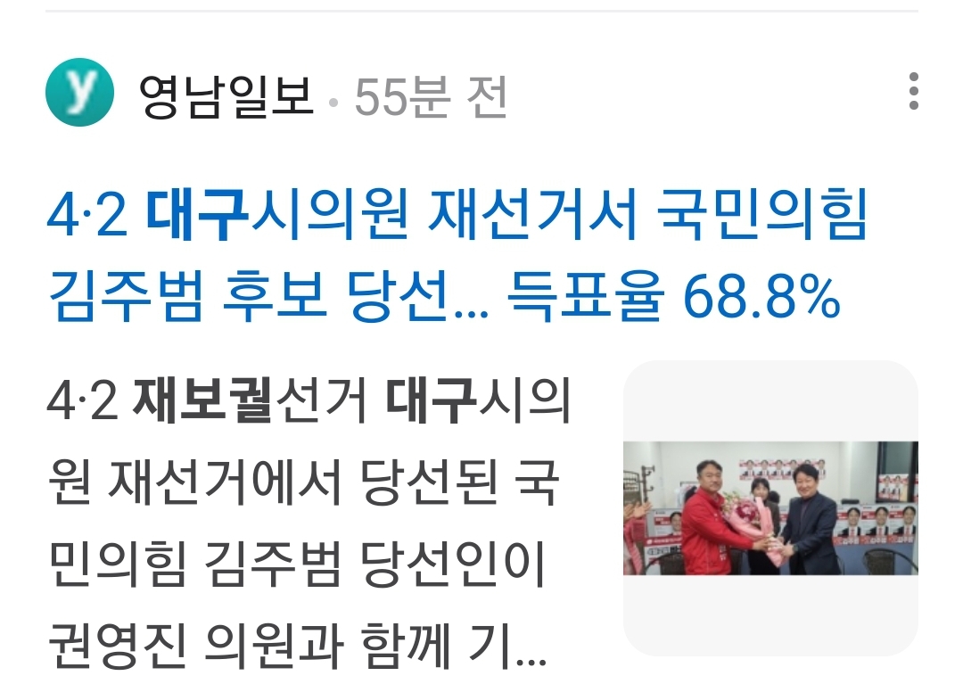 [잡담] 대구 시의원 국힘이 됐는데 득표율 좀 봐ㅋㅋㅋ | 인스티즈