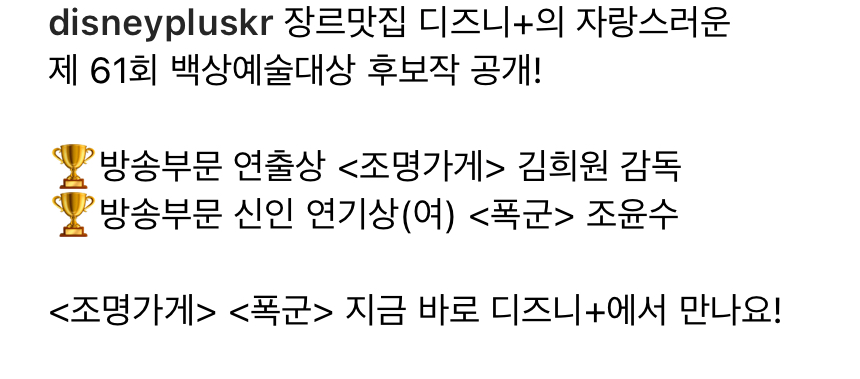 [잡담] 백상예술대상 후보 넷플 vs 디플 차이.jpg | 인스티즈