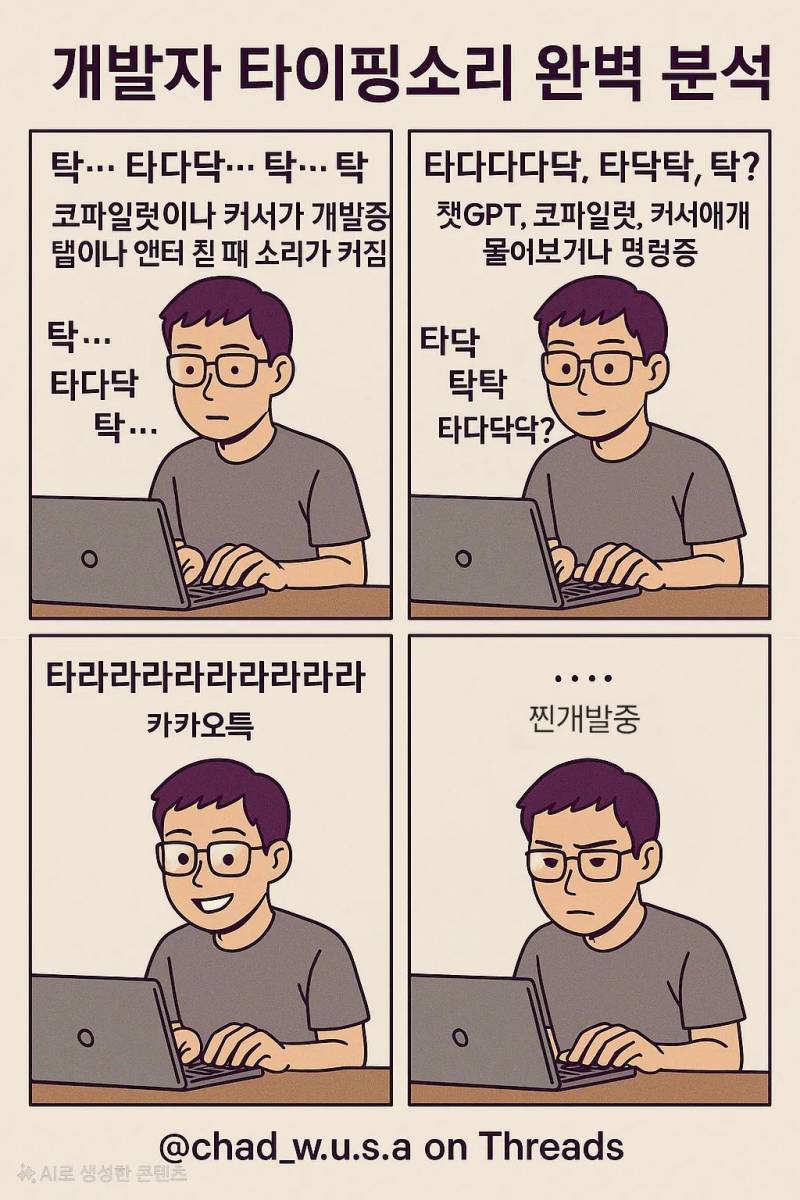 [잡담] 타자소리로 알아보는 개발자 근무분석 | 인스티즈