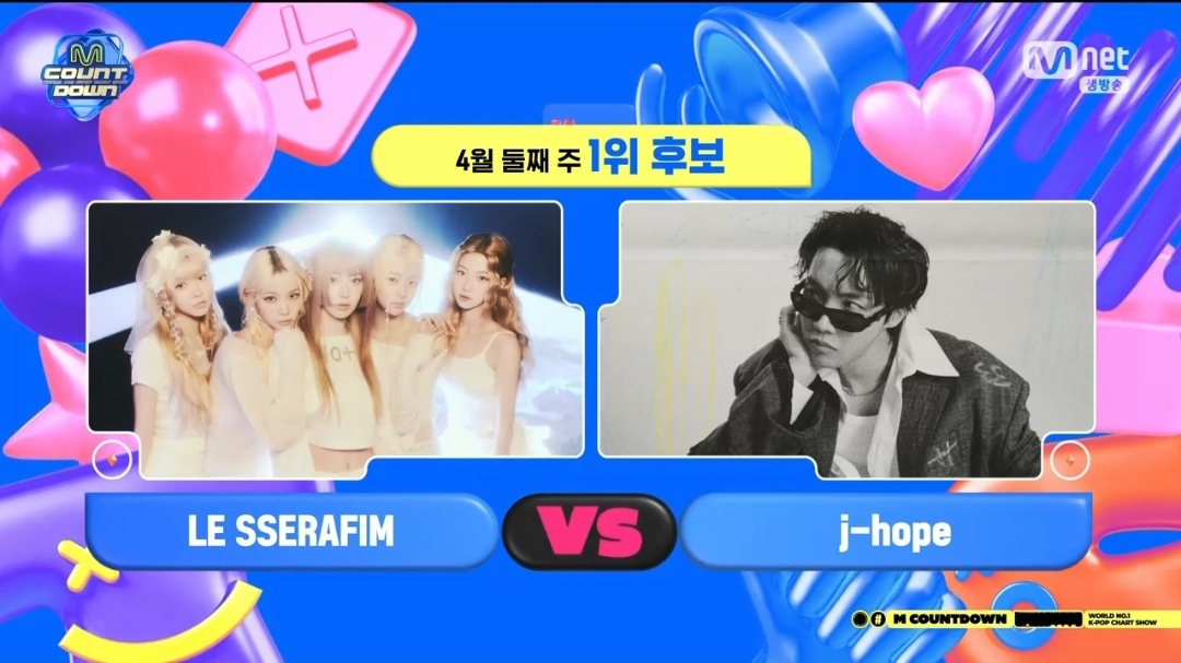 [잡담] 엠카운트다운 4월 둘째주 1위후보 르세라핌 제이홉 | 인스티즈