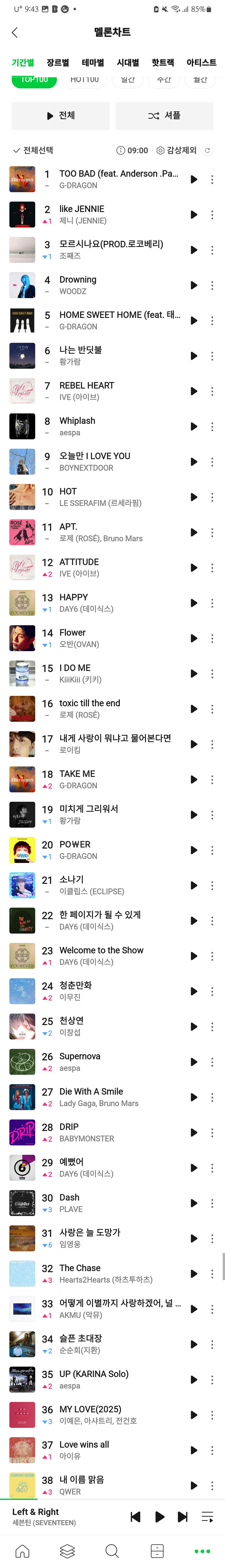 [잡담] 이시각 멜론 top38 | 인스티즈